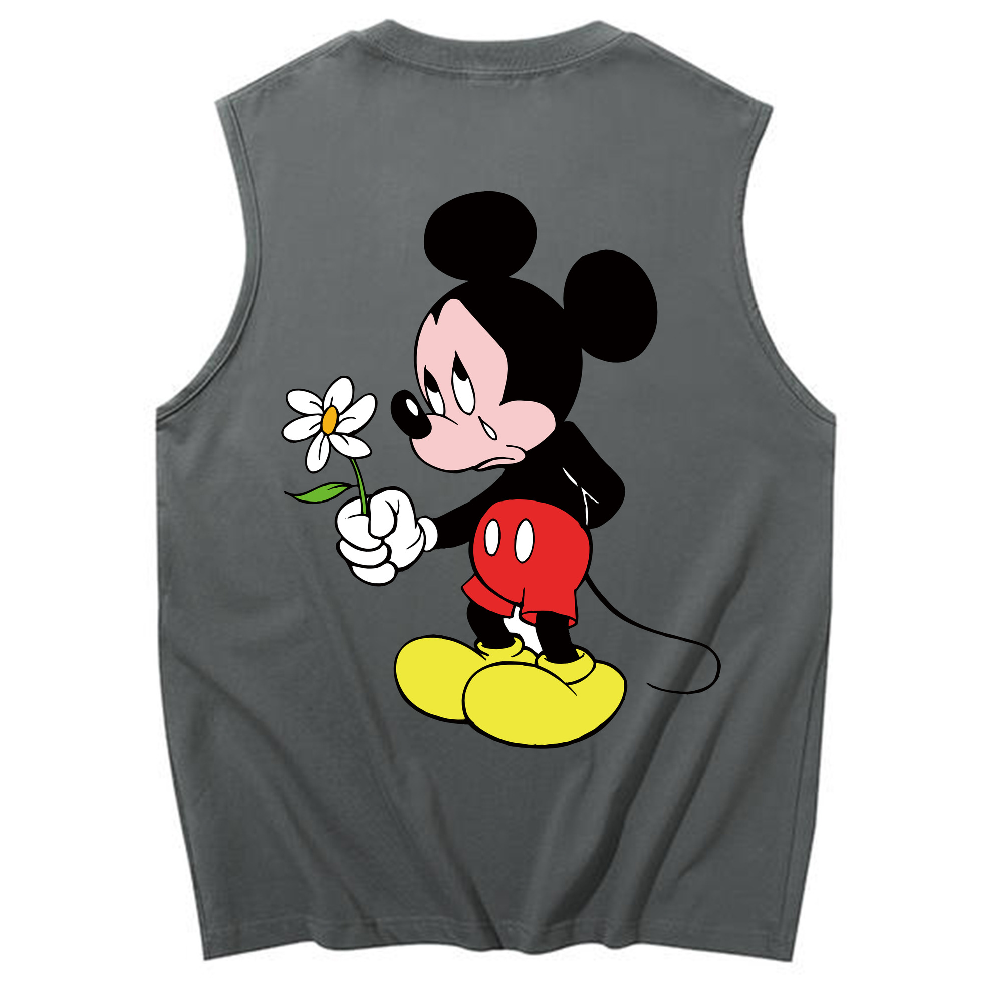 ミッキーマウス Mickey Mouse コットン100％タンクトップ（背面プリント）